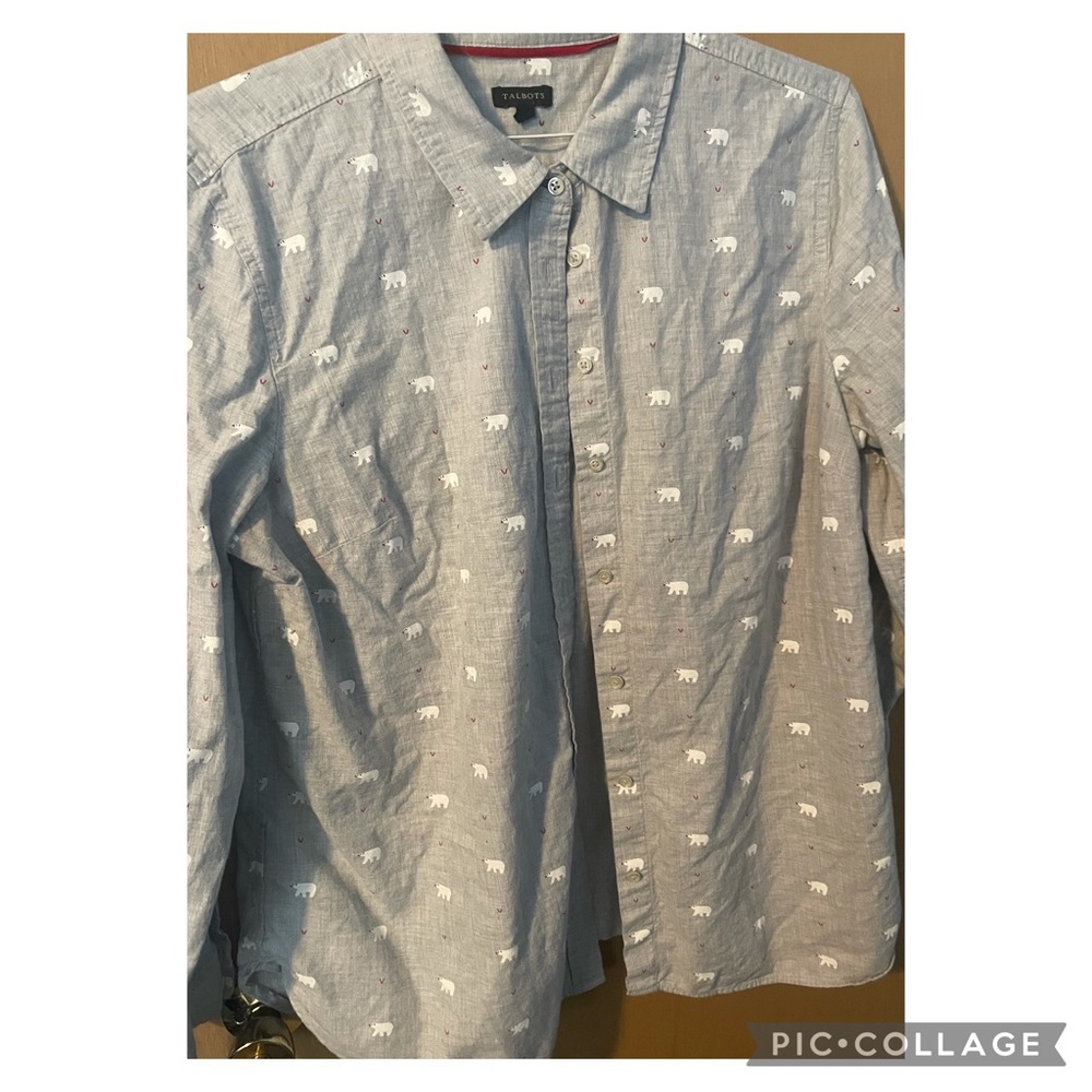 Talbots polar bear button down